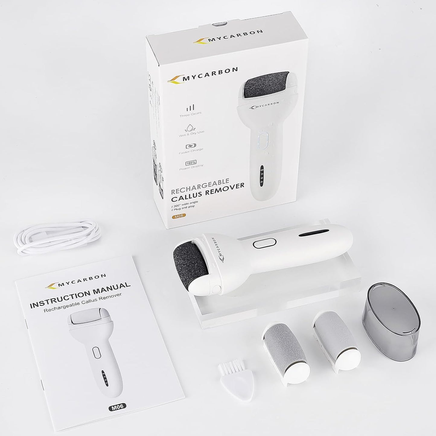 Foot File Callus Remover for Feet, Electric Foot Callus Remover Pedicure Kit, Rechargeable Feet Care Professional Tool for Dry Skin Dead Hard Cracked Ideal Gift