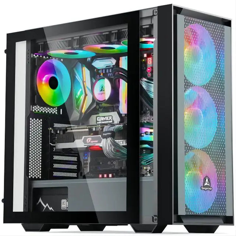 Gaming PC Core I7 CPU with 16G RAM 256G SSD HD4600 ATX/ITX/M-ATX Full View Side Panel Temper Glass Front Gaming Pc Game