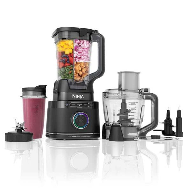 Ninja Detect Kitchen System Power Blender plus Processor Pro with Blendsense Technology TB401 1800W Motor Base 72Oz Pitcher 64Oz Bowl Variable Speed Dishwasher Safe