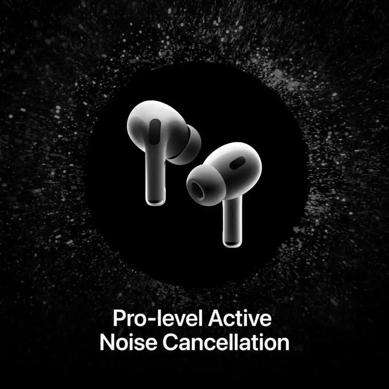 Apple - Airpods Pro 2, Wireless Active Noise Cancelling Earbuds with Hearing Aid Feature - White