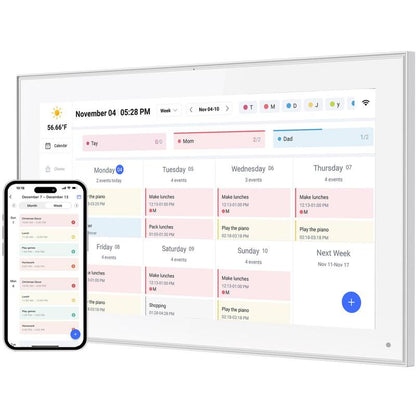 Digital Calendar, 15.6 Inch Smart Digital Calendar Planner & Chore Chart, IPS FHD 1920X1080 Touchscreen Interactive Display for Family Schedules - Share Photos & Videos via APP from Anywhere