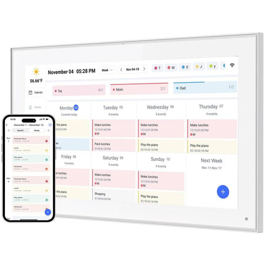 Digital Calendar, 15.6 Inch Smart Digital Calendar Planner & Chore Chart, IPS FHD 1920X1080 Touchscreen Interactive Display for Family Schedules - Share Photos & Videos via APP from Anywhere