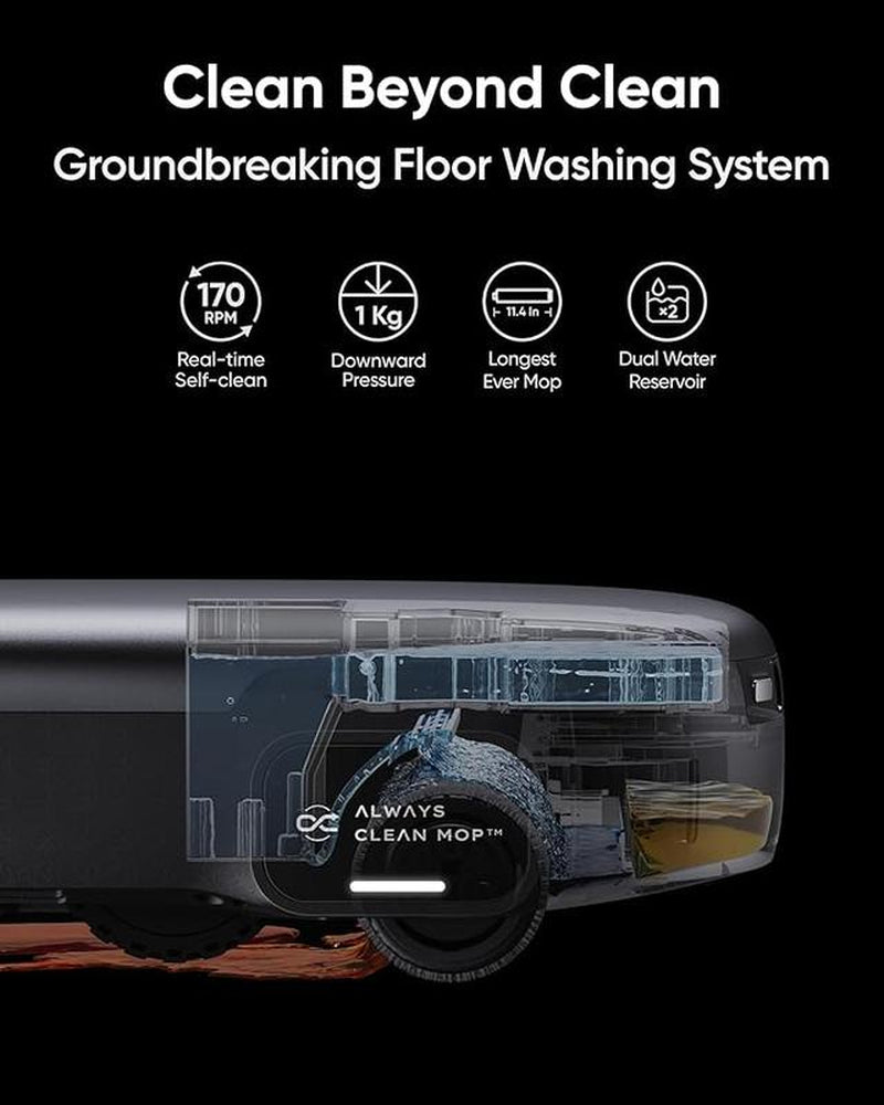 Eufy S1 Pro Omni Robot Vacuum with All-In-One Station, Floor Washing Robot Vacuum and Mop, 8000 Pa Suction, Obstacle Avoidance, Auto Mop Washing & Drying, Self-Emptying｜Spingtok