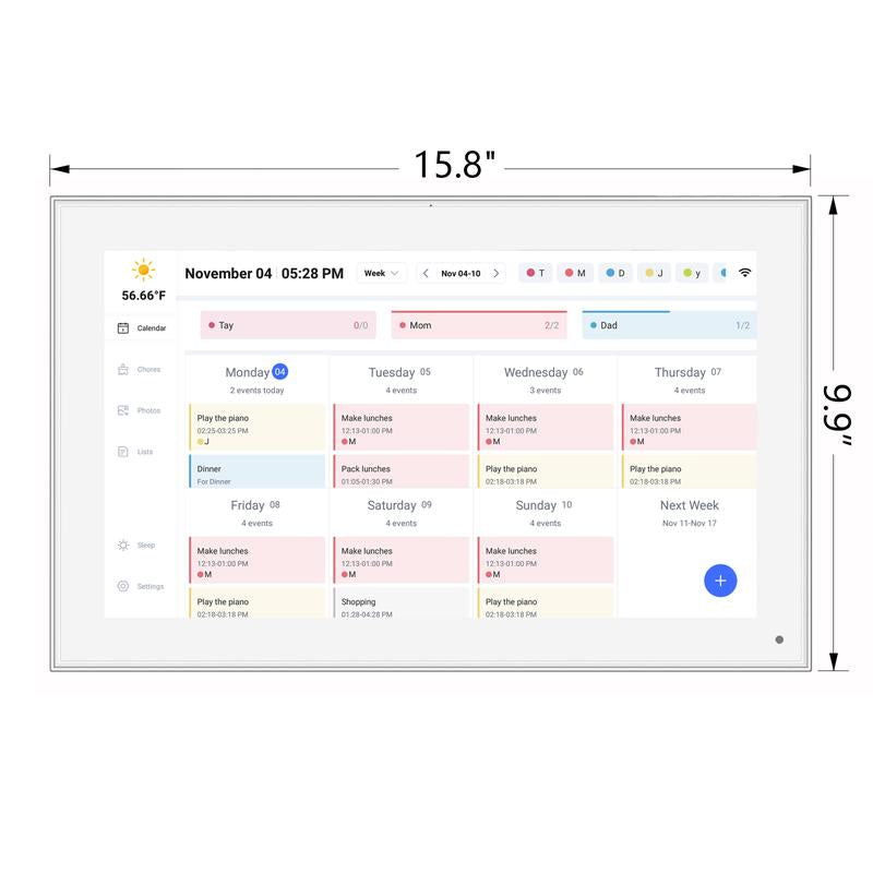 Digital Calendar, 15.6 Inch Smart Digital Calendar Planner & Chore Chart, IPS FHD 1920X1080 Touchscreen Interactive Display for Family Schedules - Share Photos & Videos via APP from Anywhere