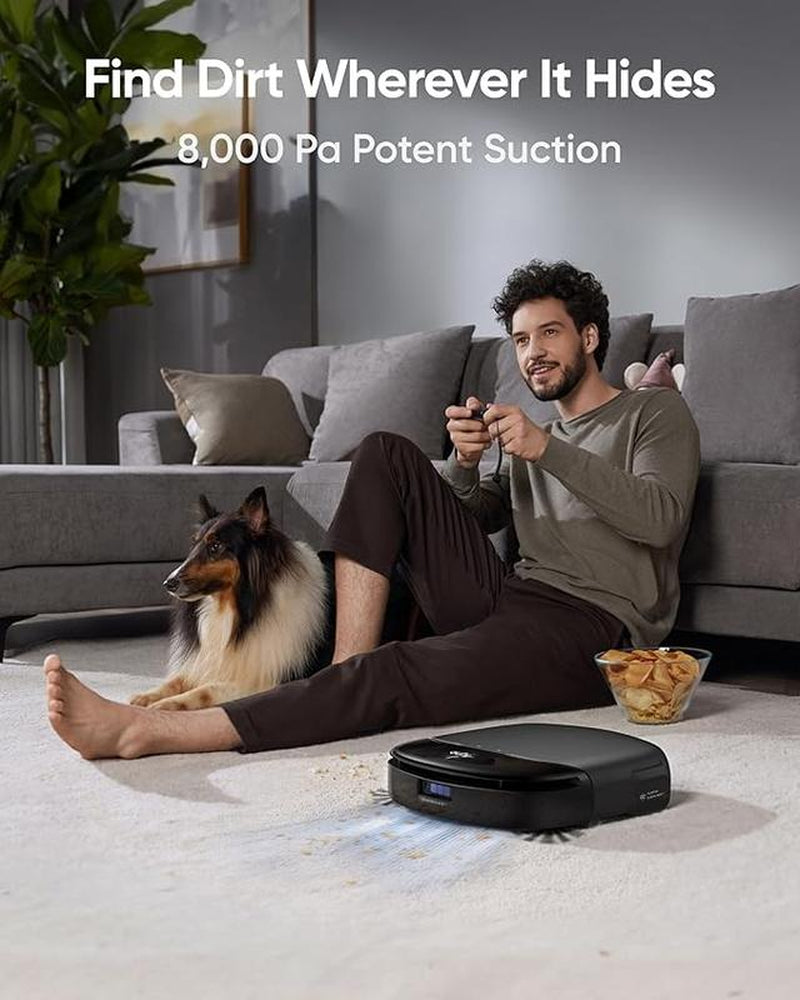 Eufy S1 Pro Omni Robot Vacuum with All-In-One Station, Floor Washing Robot Vacuum and Mop, 8000 Pa Suction, Obstacle Avoidance, Auto Mop Washing & Drying, Self-Emptying｜Spingtok