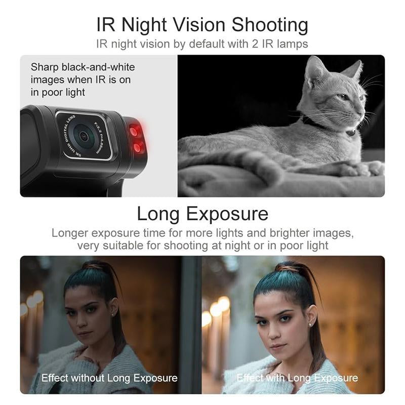 ORDRO M3 Portable Camera with 3.5'' Flippable Touch Screen Digital Camcorder,180° Rotating Lens,3250Mah Battery,Ir Night Vision Function,64G TF Card