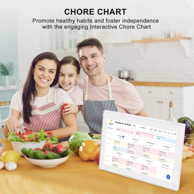 Digital Calendar, 15.6 Inch Smart Digital Calendar Planner & Chore Chart, IPS FHD 1920X1080 Touchscreen Interactive Display for Family Schedules - Share Photos & Videos via APP from Anywhere