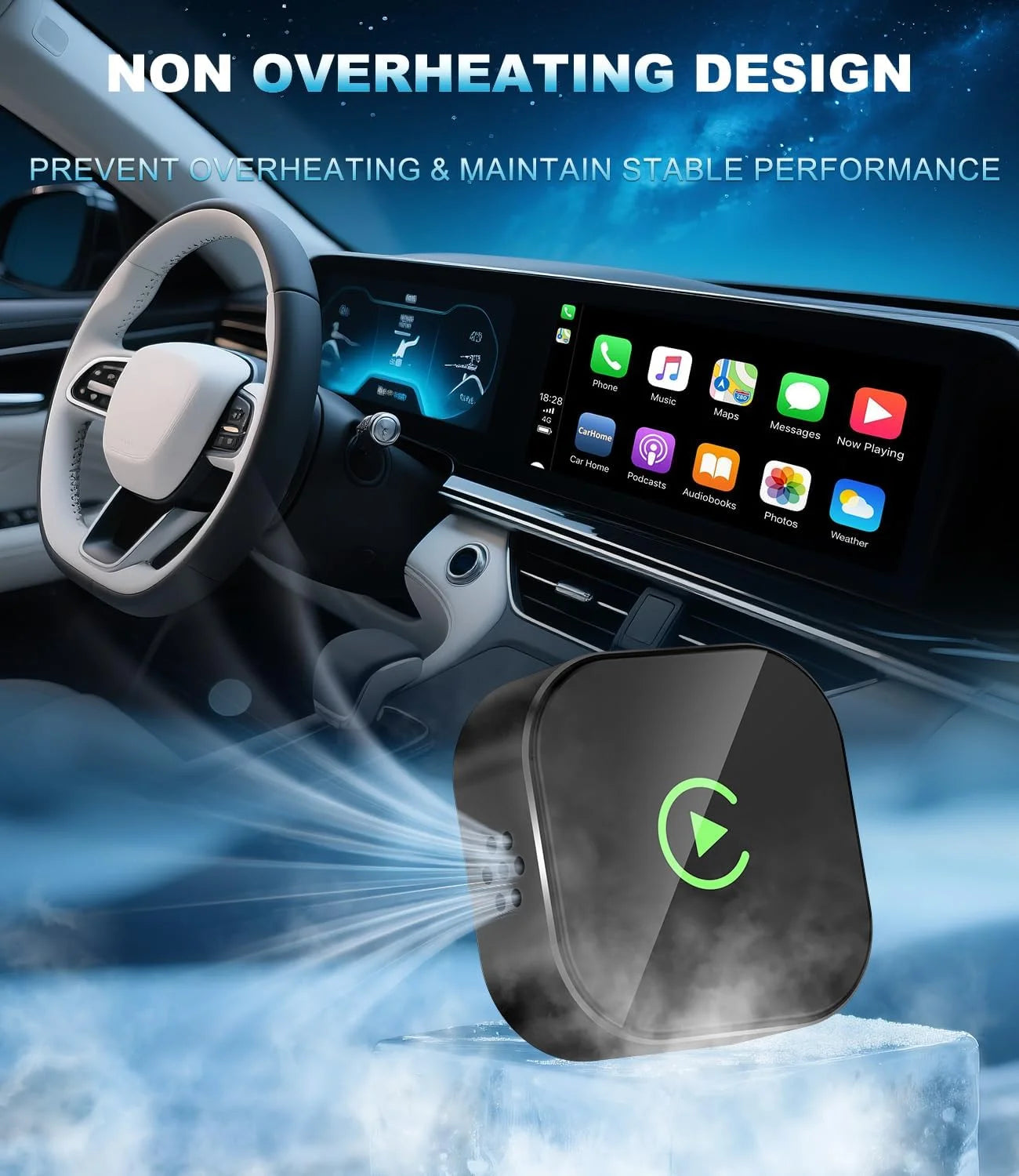 2025 Wireless Carplay Adapter for Apple, Upgrade Wired to Wireless, Mini Usb-C/Type-C Design, Plug and Play, No Delay Bluetooth+Wifi Stable Connection Car Play for Iphone