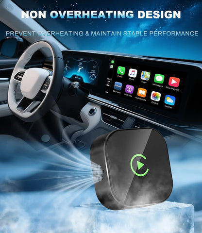 2025 Wireless Carplay Adapter for Apple, Upgrade Wired to Wireless, Mini Usb-C/Type-C Design, Plug and Play, No Delay Bluetooth+Wifi Stable Connection Car Play for Iphone
